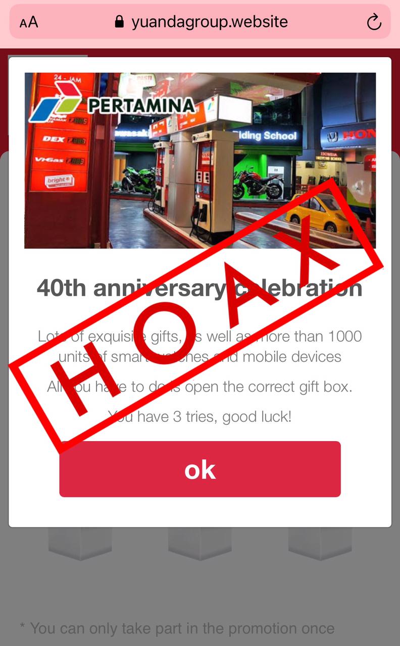 Pertamina Tegaskan Gift Perayaan 40th Hoax