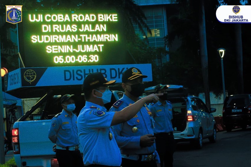 Dishub DKI Jakarta Uji Coba Road Bike di Jl Sudirman – M.H. Thamrin