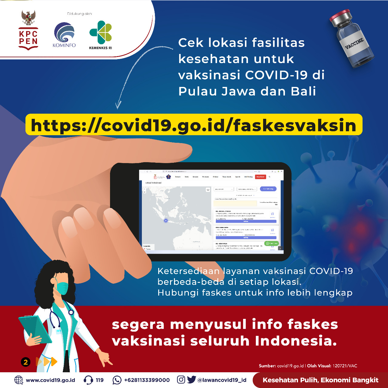 Layanan Vaksin Gratis, Klik Fitur Pencari Lokasi Vaksinasi Covid-19
