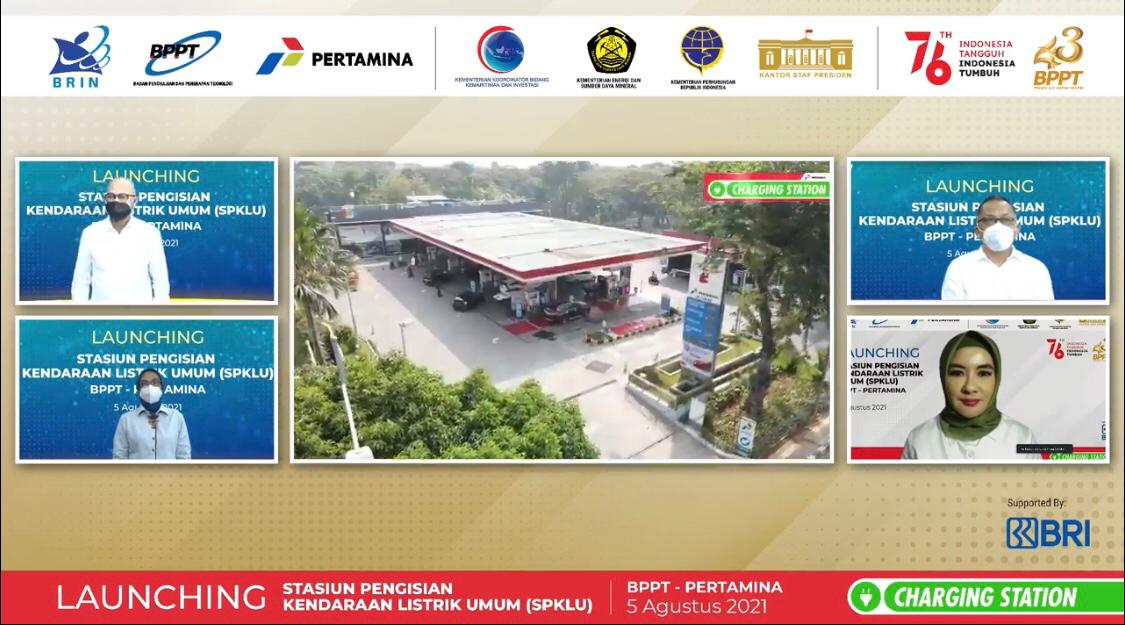 Pertamina & BPPT Resmikan 2 Stasiun Pengisian Kendaraan Listrik Umum