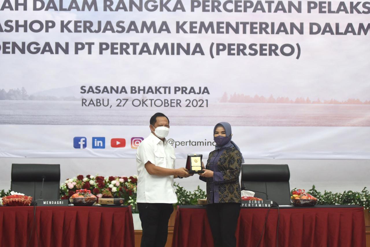 Pertamina - Kemendagri Percepat Pembangunan Pertashop