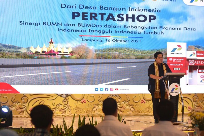 Dorong Pertumbuhan Pertashop, Erick Thohir Apresiasi UMKM dan BUMDes