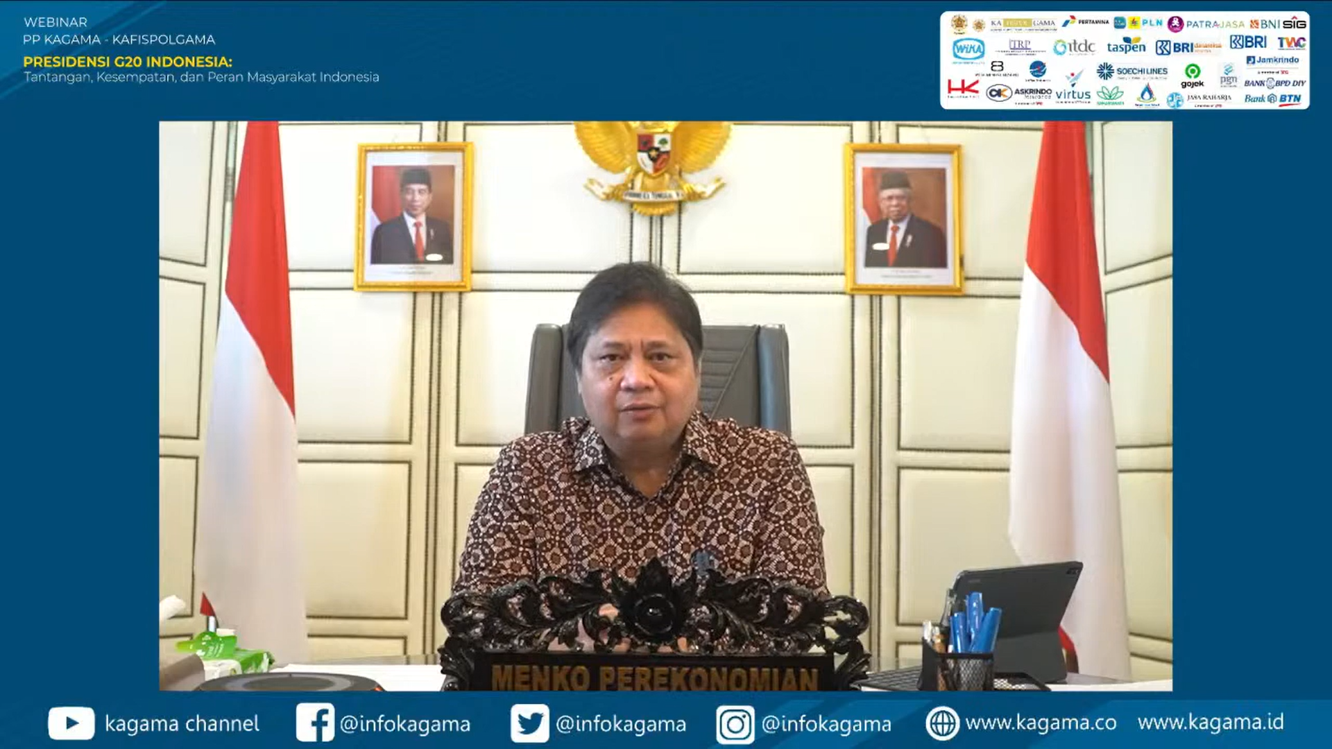 Menko Airlangga: G20 Indonesia Dorong Pemulihan Ekonomi Nasional Pasca Pandemi