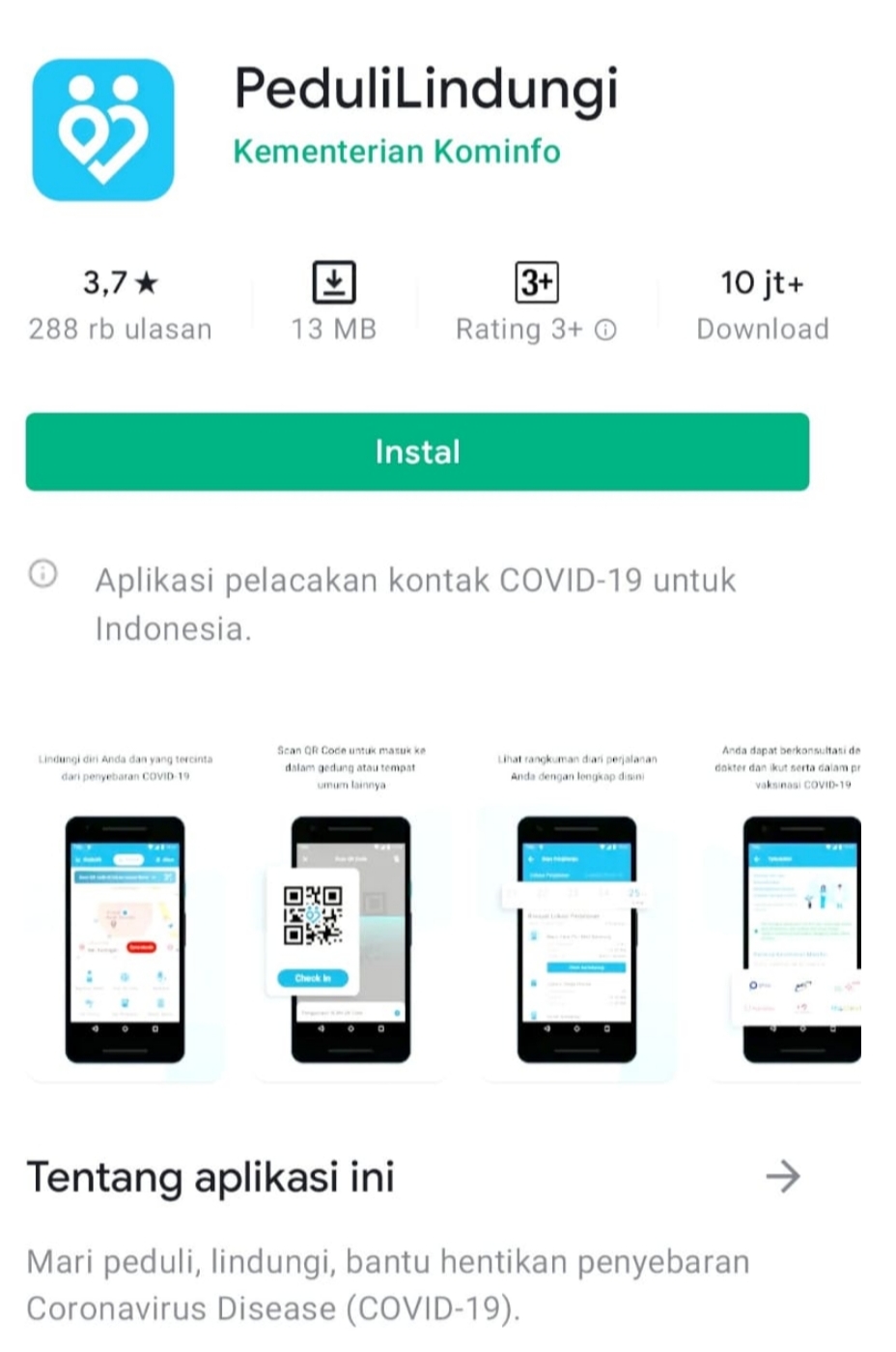 Cara Check In di PeduliLindungi Tanpa Menggunakan Kuota Internet