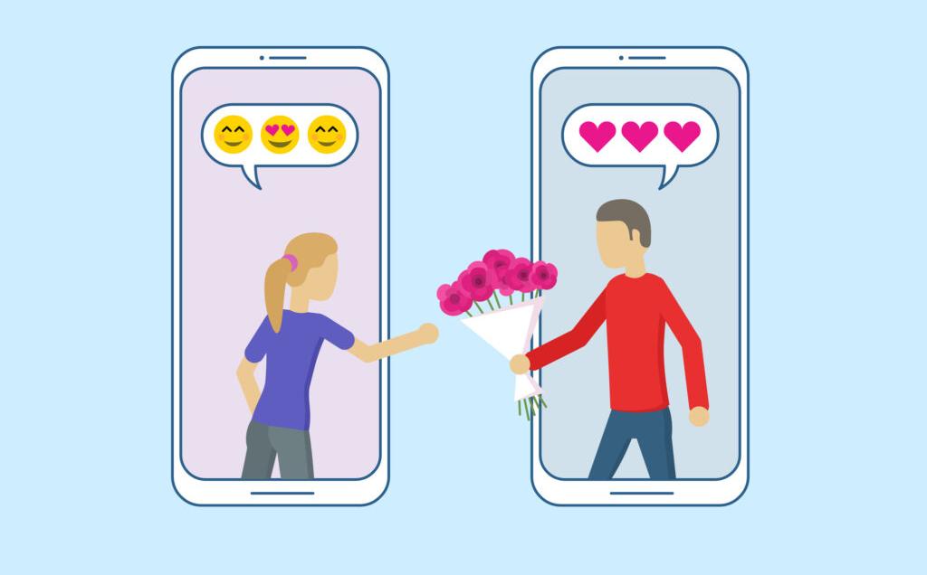 Ilustrasi kencan online 