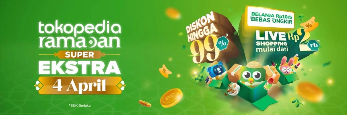 Live Shopping Rp 2 Ribu dan Diskon 99% di Tokopedia Ramadan Ekstra
