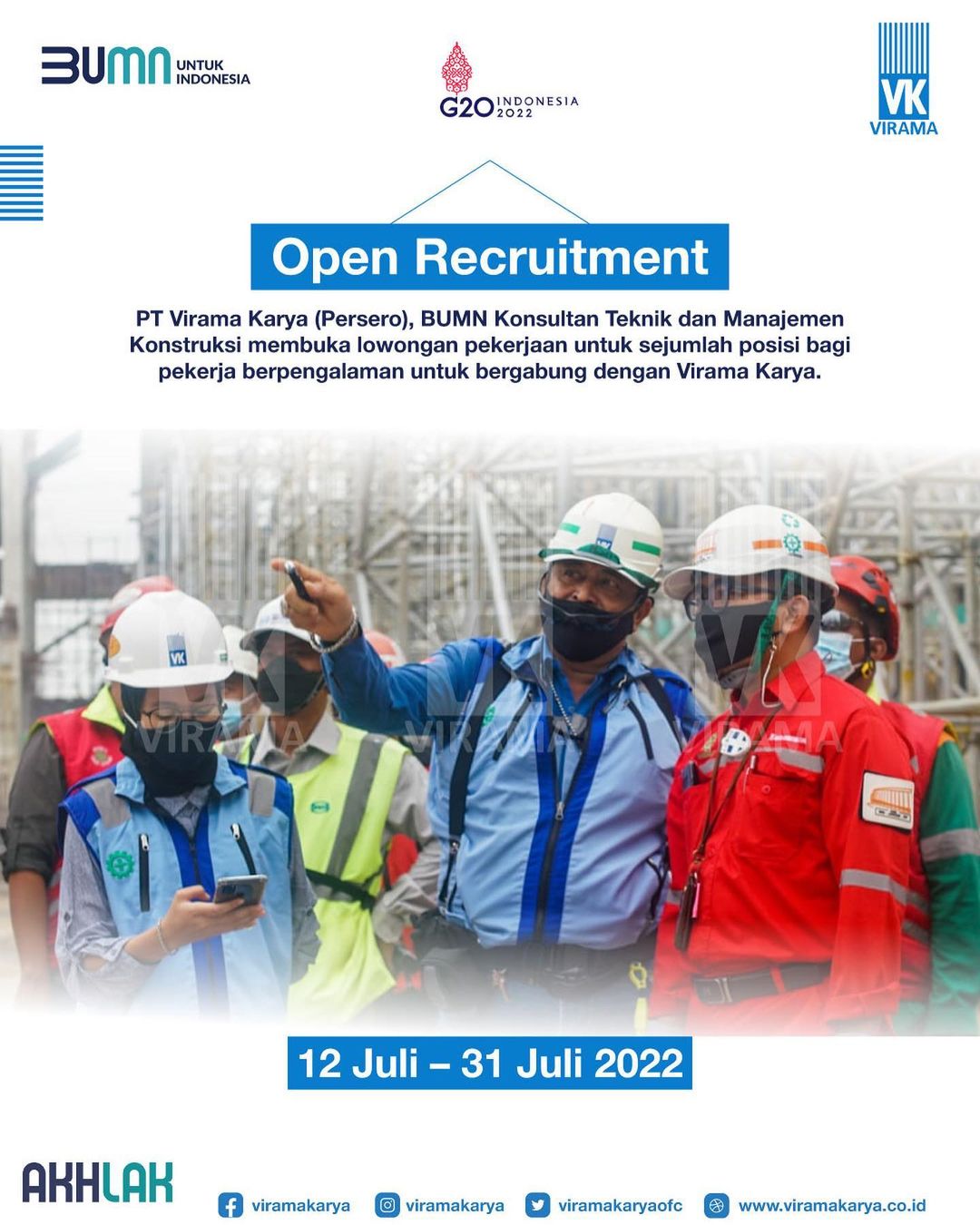PT Virama Karya Buka Lowongan Besar-Besaran, Yuk Catat Syaratnya