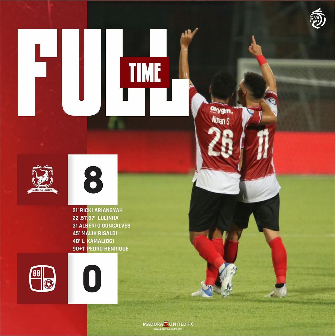 Hasil Hari Pertama Liga 1 2022/2023: Madura United Gulung Barito Putera 8-0