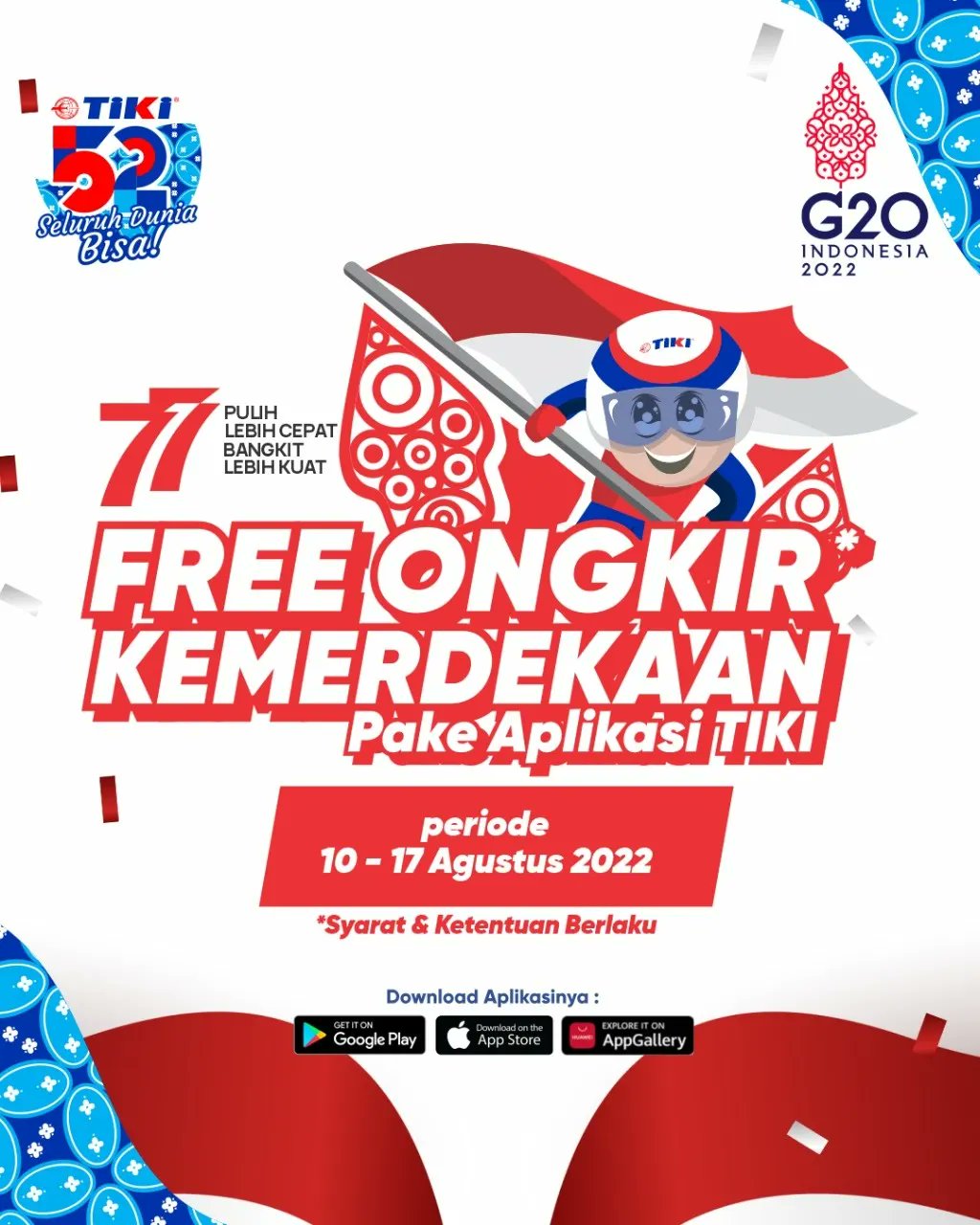 Peringati HUT ke-77 Kemerdekaan RI, TIKI Bagi-Bagi Promo Gratis Ongkos Kirim