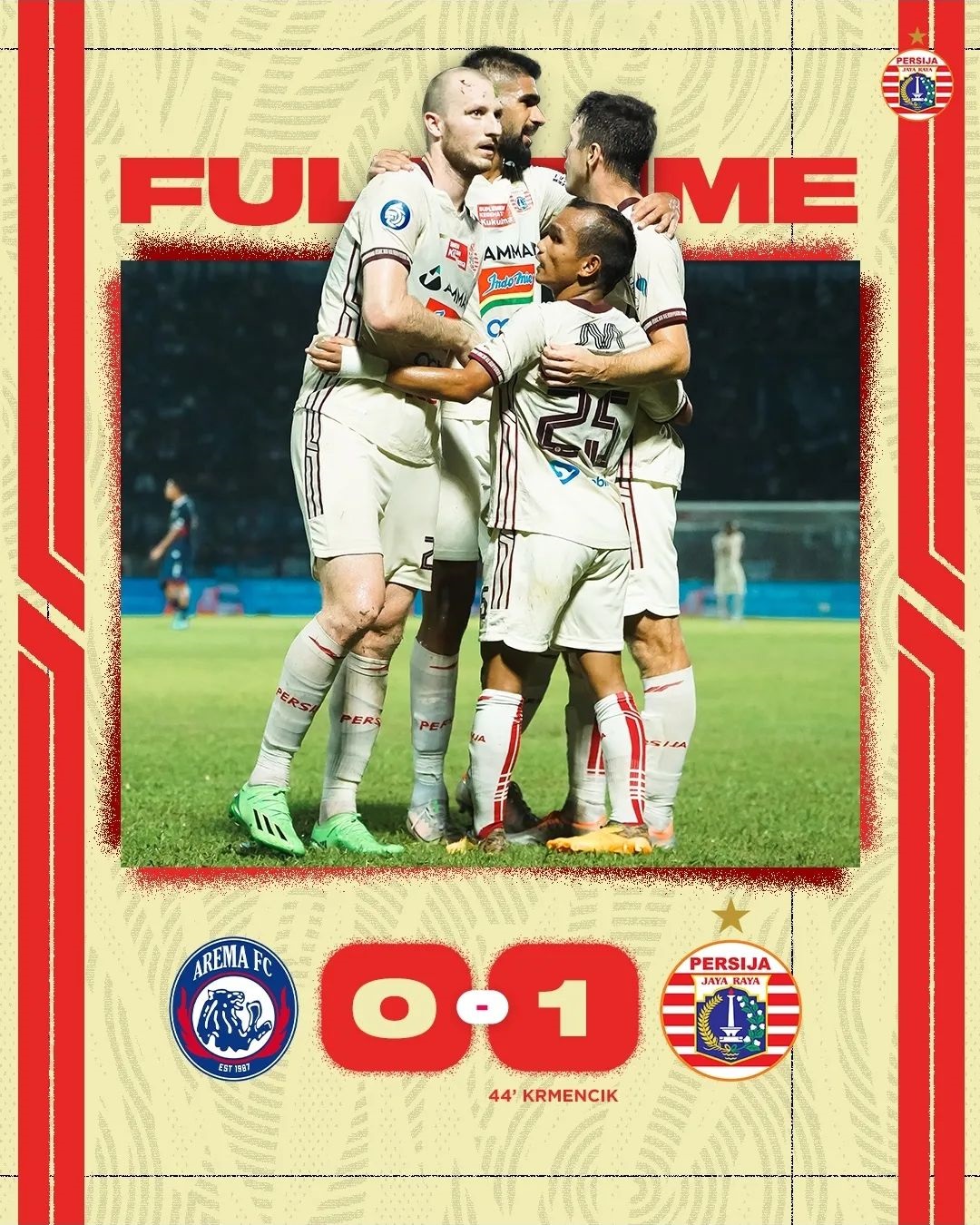 Untuk Pertama Kalinya Sejak 2003, Persija Menang di Malang atas Arema FC