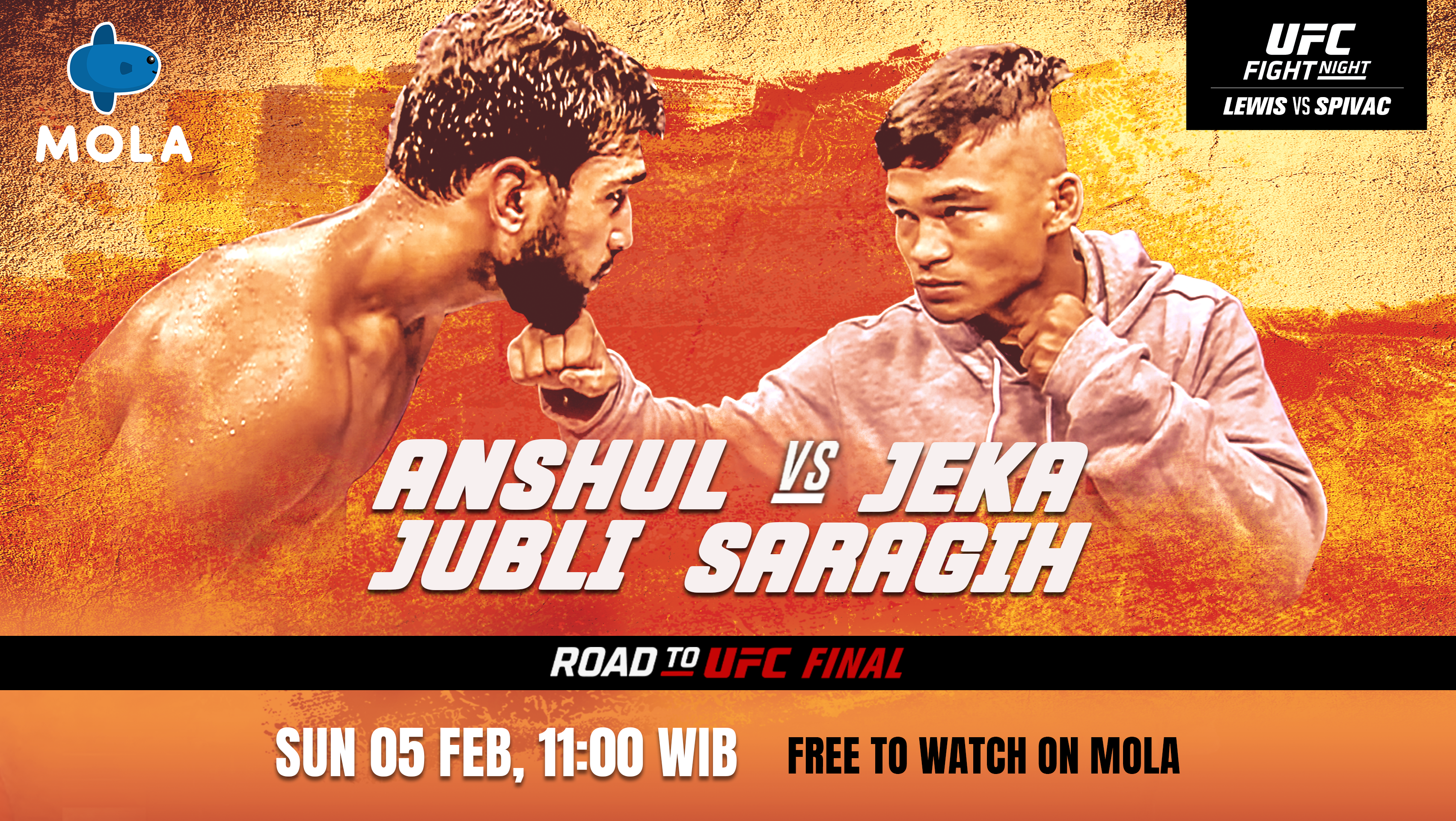 Mola Ajak Masyarakat Indonesia Dukung Jeka Saragih di Final Road to UFC Vs Petarung India