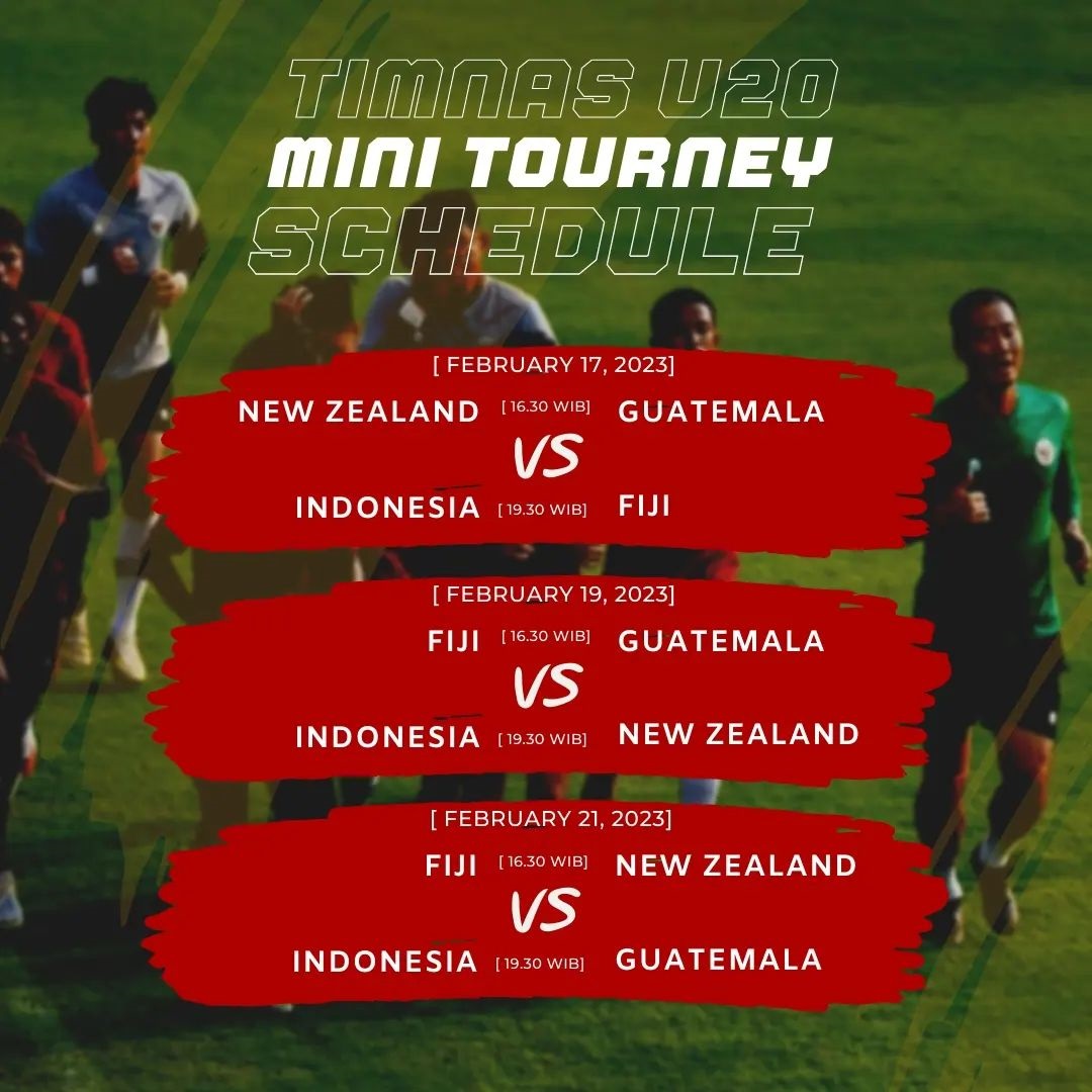 Jadwal Turnamen Mini Timnas Indonesia U-20, 1 Lawan Diganti