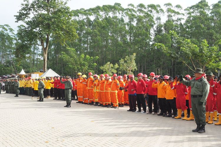 Foto: Apel siaga antisipasi kebakaran hutan akibat kemarau panjang di Titik Nol Ibukota Nusantara (Dok. Tim Komunikasi IKN)
