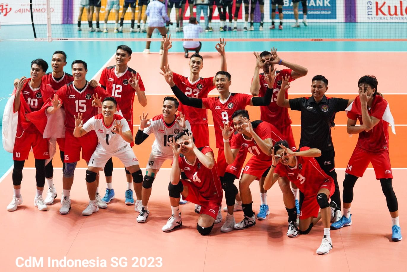 Bangga! Timnas Bola Voli Putra Indonesia Hattrick Medali Emas SEA Games