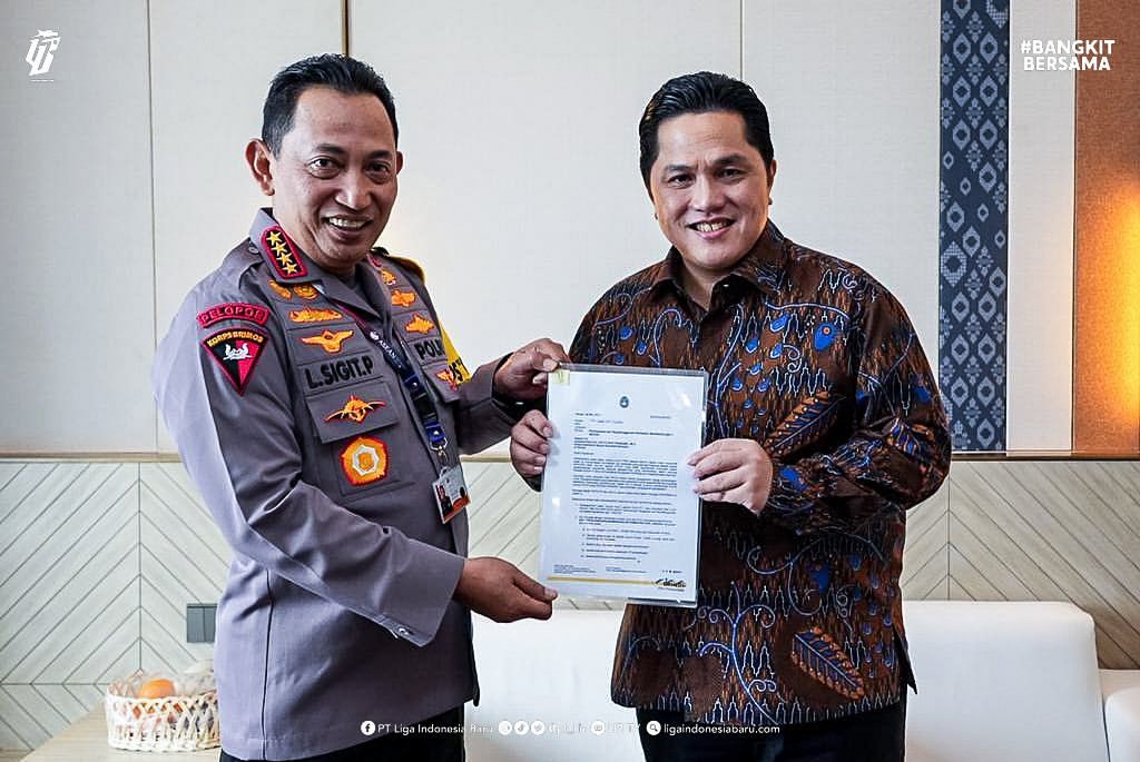 Erick Thohir Serahkan Jadwal Liga 1 kepada Kapolri, Digelar Juli 2023-Mei 2024